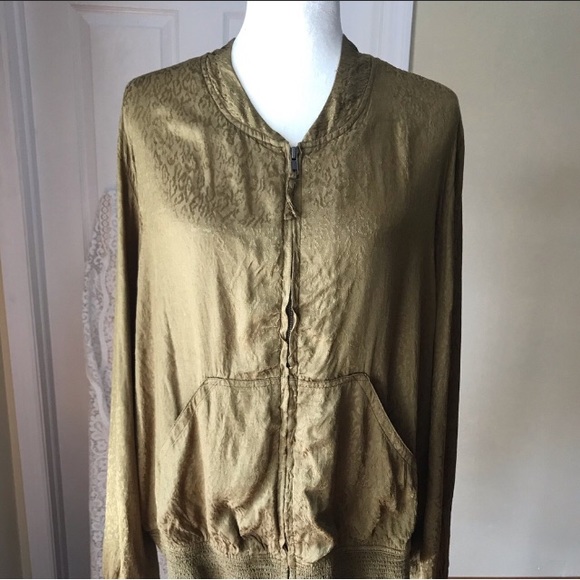 Anthropologie Maeve Silky Olive Jacket Top Plus 1X GUC - Picture 3 of 3